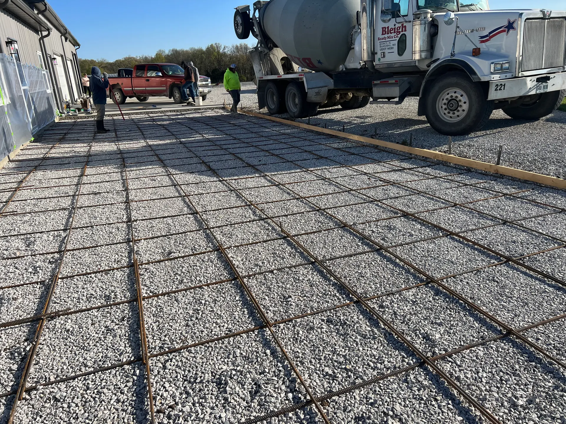 Site prep and forming before a concrete pour