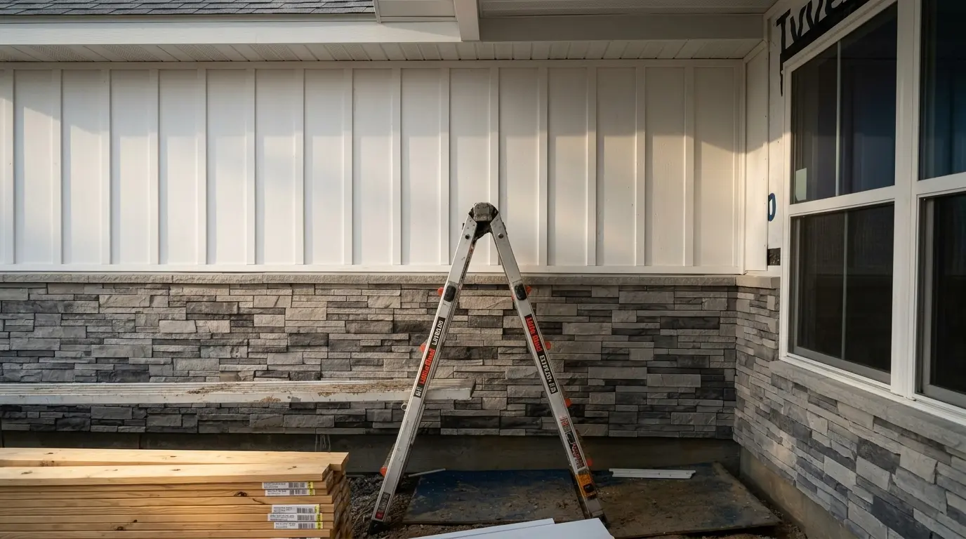 Lap siding being installed on a home exterior